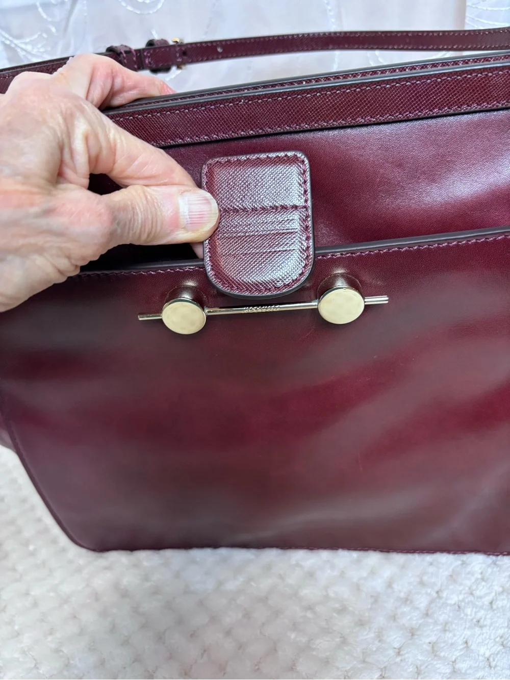Jason Wu Daphne Smooth Burgundy Leather Luxury Shoulder Bag